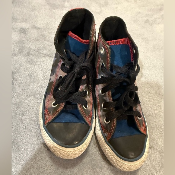 Converse Blue and Black with stars High-Top Sneakers - Picture 2 of 6